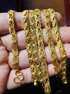 Pure Genuine 22K 916 Yellow Gold Mens Chain Necklace 25.8/26” Inch 5.5mm 25.24g - Picture 1 of 16