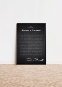 The Man In the Arena By Theodore Roosevelt Poster | Wall Art | Unique Poster - Picture 1 of 6