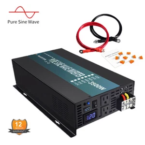 Inversor de onda sinusoidal pura 3500 W 12V 24V 36V 48VDC a 120VAC camión energía solar doméstica - Imagen 1 de 20