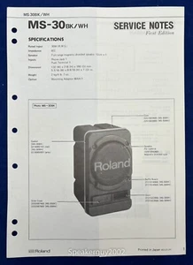 Original Roland Lautsprecher Service Hinweise - Handbuch / MS-30 - Bild 1 von 1