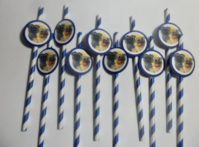 Cachorro Perro Amigos, pajitas, favores de fiesta, suministros, cake pops, bebidas JUEGO DE 10 Foto 1 de 4