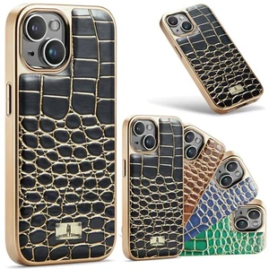 Per iPhone 15/15 Plus/15 Pro Max custodia posteriore telefono motivo coccodrillo in pelle - Foto 1 di 48