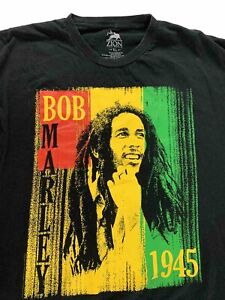 Bob Marley 1945 T Shirt Mens XL Black Short Sleeve Zion Rootswear