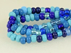 Czech Glass Seed Beads Size 6/0 " MIXTURE CAPRI BLUE " Strands - Picture 1 of 4