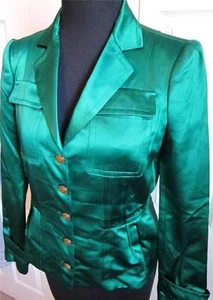 Chaqueta Blazer GUCCI 264037 Apple Verde SEDA Talla 2 EE. UU./38 IT Rt $1595 - Imagen 1 de 1
