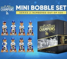 LOS ANGELES DODGERS 2020 WORLD SERIES CHAMPIONS SERIES 2 MINI BOBBLEHEAD SET