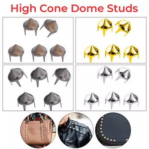 6,5/8/9 mm Cono Alto Punk Tachuelas Garra Trasera para Cuero Artesanía Ropa Bolso Abrigo - Imagen 1 de 22