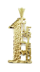 10k Yellow Gold Diamond Cut 1 Girlfriend Charm Necklace Pendant ~ 2.0g - Picture 1 of 4