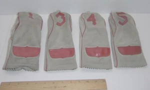 4 Vintage Acushnet Suede & Leather Golf Club Headcovers - Picture 1 of 17