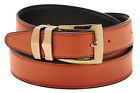 Men's Belt Reversible Bonded Leather Belts Gold-Tone Buckle Over 20 Colors