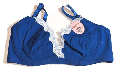 Angelina Nuevo Sujetador 36DD Azul Blanco Encaje Acento Gancho Cierre  Foto 1 de 3