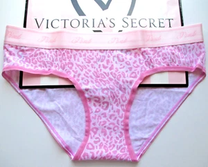 VICTORIA'S SECRET PINK Cotton Hiphugger Panty VS Pink Leopard S M L XL Logo Band - Picture 1 of 4