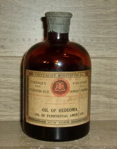 Antiguo frasco de farmacia de boticario de hedeoma Fritzsche Brothers - Imagen 1 de 6