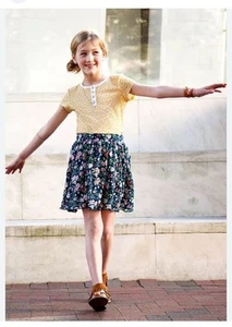 Sz 10 MATILDA JANE 435 Roses Are Red Teal Twirl Skirt Girls Lined Floral - Picture 1 of 8