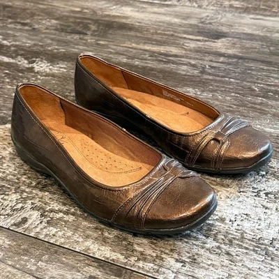 LifeStride 鞋女式 7W 码青铜 Diva 舒适平底鞋乐福鞋懒人鞋休闲 — 第 1/4 张图片