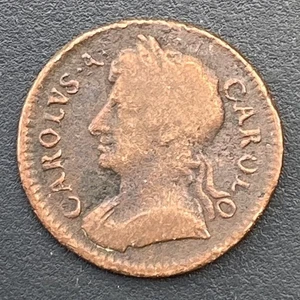 Lote de monedas de cobre 1673 Carlos II Farthing H6 - Imagen 1 de 2