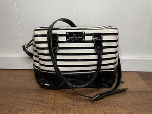 KATE SPADE Wellesley Striped Patent Leather Alessa Satchel Bag Purse - Picture 1 of 23