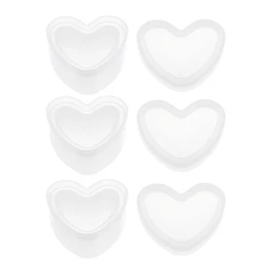 3pcs Jewelry Box Resin Mold Heart Shape Silicone Storage Epoxy Container w Lid - Picture 1 of 7