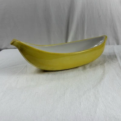 Barcos de cerámica amarilla Pottery Barn de postre con helado dividido - Go Bananas Foto 1 de 4