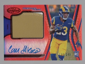 CAM AKERS 2020 PANINI CERTIFICATO ROSSO RPA RC AUTO/PATCH #130/249 **RAMS/VIKINGS** - Foto 1 di 2