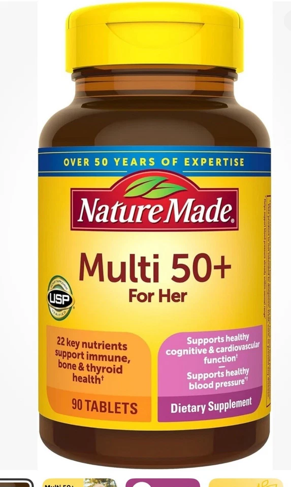 Multivitamínico Nature Made para mujer 50+ (90 comprimidos) caducidad 11/2026 Foto 1 de 3
