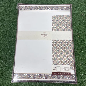 Vintage Hallmark Briefpapier Blumengarten 32 Blatt 16 Umschläge Made in USA - Bild 1 von 2