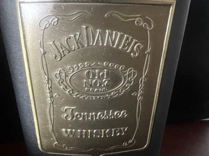🔴 JACK DANIEL'S fiaschetta acciaio 8 oz rivestita pelle con placca metallo - Imagen 1 de 10