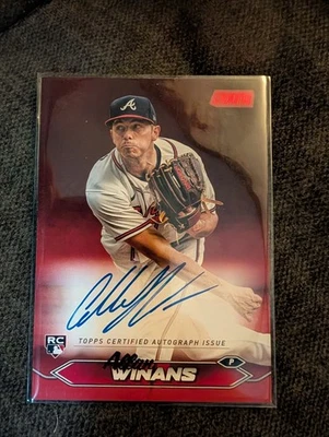 2024 Topps Stadium Club Baseball Allan Winans Red Auto /50  Braves RC Yankees - Image 1 of 2