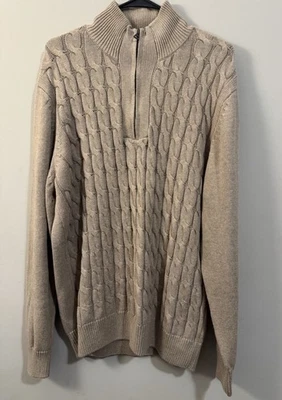 Suéter Pullover Alan River Para Hombres XL 100 Por ciento Algodón Tostado, Golf, Preppy Foto 1 de 4