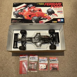 NEW Tamiya FERRARI F2001 F201 4WD F1 Racing Car F201 plus hop ups rare - Picture 1 of 12