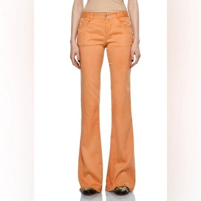 Pantalones bootcut pierna acampanada seda Theyskens’ Theory nuevos con etiquetas *DEFECTO | Peach Smoke | 26 Foto 1 de 4