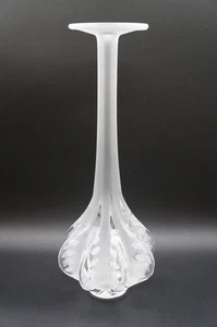 Vintage France Crystal Lalique Frosted Claude Vase 13 1/2 Inch. - Picture 1 of 9