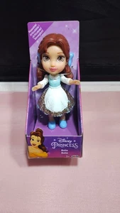 Disney Princess Belle Mini Poseable Doll Gold Glitter White & Blue Dress 2021 - Picture 1 of 2