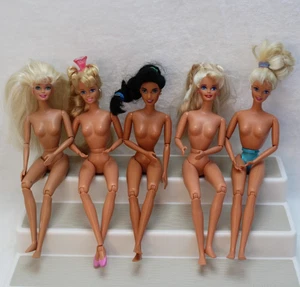 Lot Of 5 Vintage Articulated Barbie Dolls OOAK Nude Custom Repair Various Custom - Picture 1 of 20