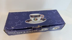 Vintage Czech Republic MZ Cobalt Blue Porcelain Cups & Saucers Set of 6 - Picture 1 of 8