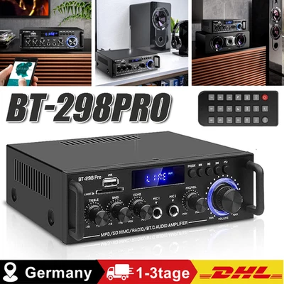 600W Bluetooth 5.0  Mini Verstärker HiFi Power Audio Stereo Bass AUX USB MP3 FM - Bild 1 von 4