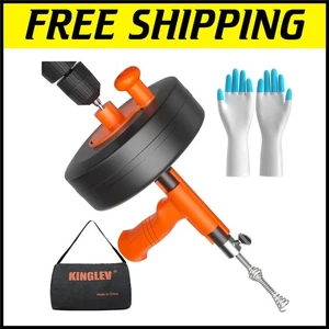 Versatile 50ft Drain Snake with Drill Attachment - Heavy-Duty Plumbing Tool - Picture 1 of 9