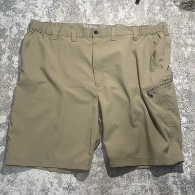 Wrangler Mens 48 Field Utility Relaxed Fit Shorts Khaki Poly Cargo 10" Good - Image 1 of 4