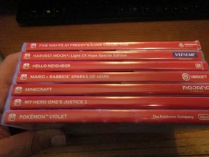 Nintendo Switch SOLO CUSTODIE Lotto 7 Pokemon Violet Harvest Moon Freddy Minecraft - Foto 1 di 1