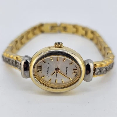 Reloj para mujer Jaclyn Smith 18 mm esfera gris oro pulsera 6,75" batería nueva Foto 1 de 4