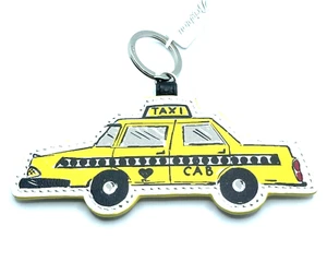 Brighton Taxi Taxi gelb New York City Leder maßgeschneidert Charm Schlüsselanhänger Anhänger - Bild 1 von 6