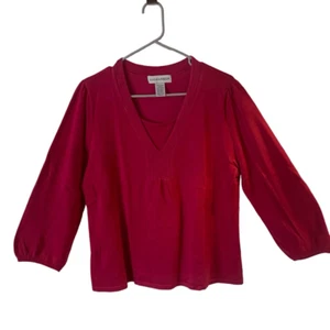 Pre Owned Women’s Sag Harbor Sweater V Neck Top Sz Lg Casual Comfort - Picture 1 of 8