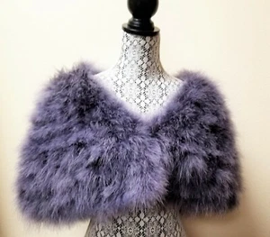 Morado Nuevo, Malva Genuino 100% Pavo Pluma Suave Esponjoso Chal, Poncho, Chal - Imagen 1 de 8