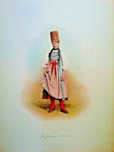 1896 SVIZZERA COSTUMI SCHAFFHAUSEN HALLAUER BRAUT - Imagen 1 de 1