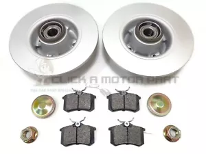 RENAULT MEGANE CC MK2 2 DISCOS DE FRENO TRASEROS Y PASTILLAS COJINETES DE RUEDA Y ANILLOS ABS - Imagen 1 de 1