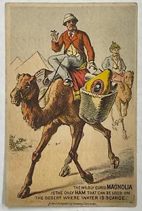 Vintage Victorian Trade Card Magnolia Ham Explorer Camel Circa 1878/79 - Picture 1 of 4