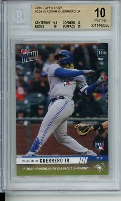 BGS 10 2019 Topps Now VLADIMIR GUERRERO JR. #229 Pristine Rookie RC 1st Home Run - Image 1 of 2