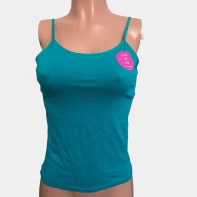 Teal Cami Tank Top Built In Shelf Bra Cami Nwts Xl Y2K Casual Weekend Glamping - Image 1 of 3