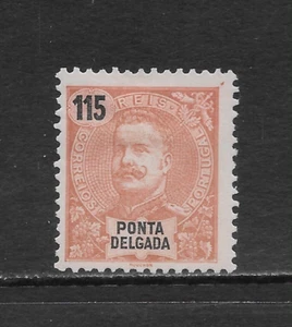 PONTA DELGADA SCOTT 28 MNG F/VF - 1898 115r ORG BRN/ROSE ISSUE - KING CARLOS - Picture 1 of 2