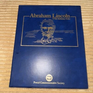 ABRAHAM LINCOLN 175th Birthday Folio Stamps Coin Postal Commemorative Society - Picture 1 of 5